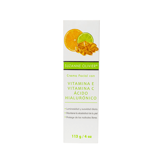 Imagen de Crema facial con vitamina E, vitamina C y ácido hialurónico Suzanne Olivier 113g