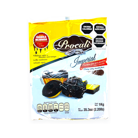 Imagen de Cobertura fina para panadería sabor chocolate semiamargo Procali Imperial 1kg