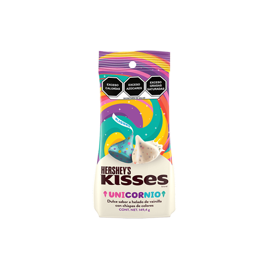 Imagen de Dulce sabor helado de vainilla con chispas de colores Hershey's Kisses Unicornio 149.4g