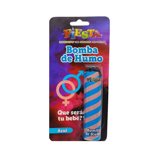 Imagen de Bomba de humo revelador color azul Fiesta 1 pieza