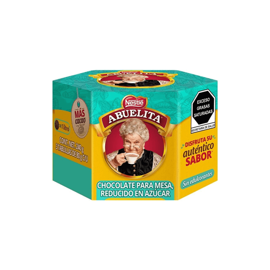 Imagen de Chocolate para mesa reducido en azúcar Nestlé Abuelita 3 tablillas de 80g c/u (240g)