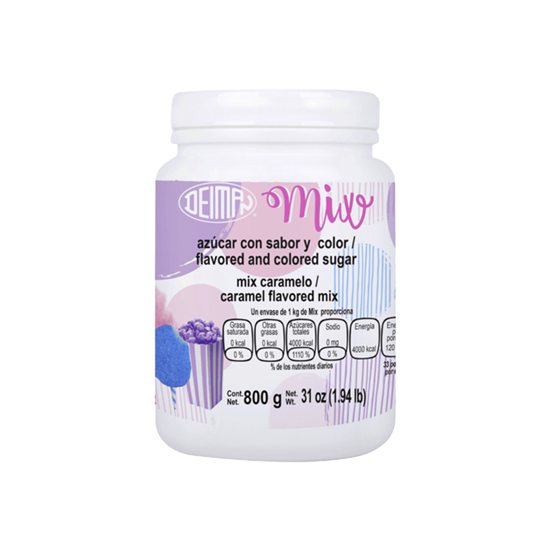 Imagen de Azúcar para dulces y palomitas con sabor y color caramelo Deiman Mix 800g