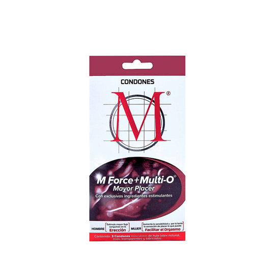 Imagen de Condones M force + Multi O caja con 3 pzas