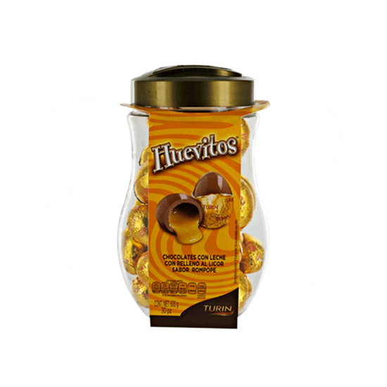 Imagen de Chocolates de leche con relleno al licor sabor rompope Turín Huevitos 600g