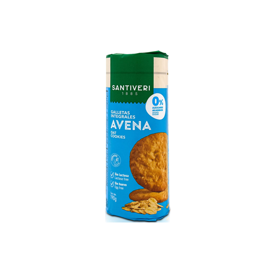 Imagen de Galletas veganas integrales con avena sin huevo y sin lactosa Santiveri 190g