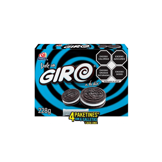 Imagen de Galletas Gamesa Giro 4 paketines de 6 galletas c/u (228g)
