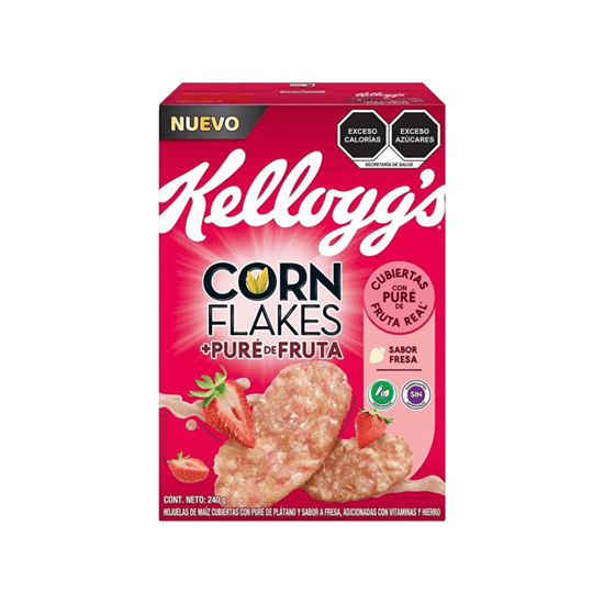 Imagen de Cereal Kellogg's Corn Flakes + Puré de Fruta sabor fresa 240g