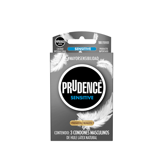 Imagen de Condones masculinos de látex Prudence Sensitive 3 pzas