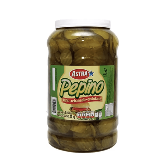 Imagen de Pepino agrio rebanado ondulado Astra 3.94kg