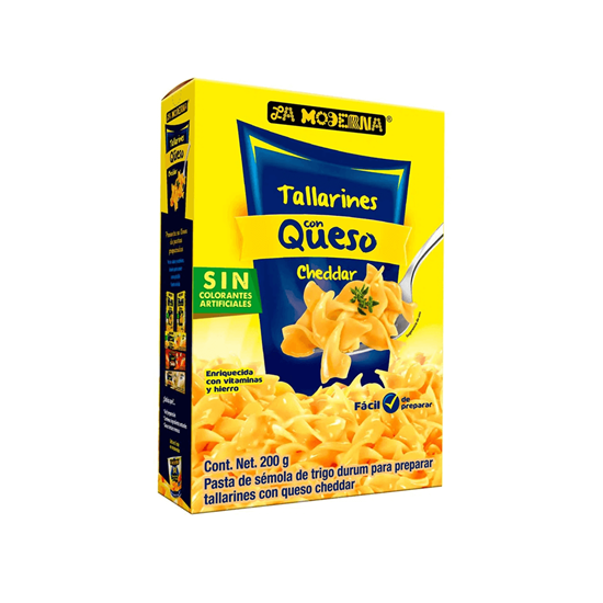 Imagen de Pasta de tallarines con queso cheddar La Moderna 200g
