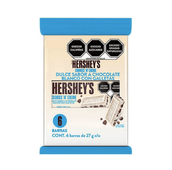 Imagen de Chocolate blanco con galleta Hershey's cookies 'n' creme 6 barras de 27g c/u