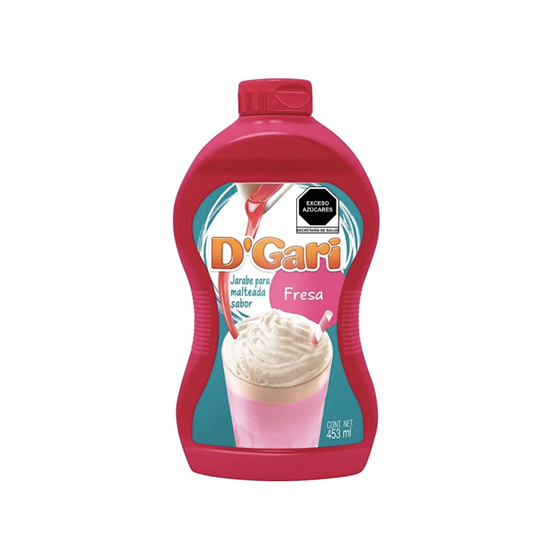 Imagen de Jarabe para malteada sabor fresa D'Gari 453ml