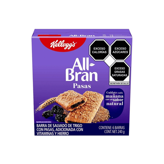 Imagen de Barras Kellogg's All-Bran con pasas 6 paquetes de 40g c/u