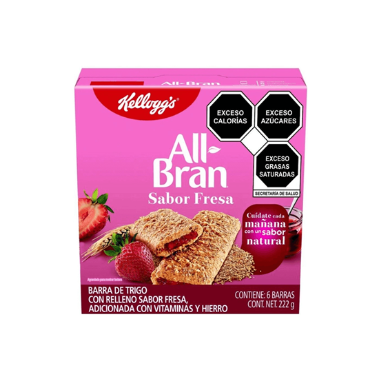 Imagen de Barras Kellogg's All-Bran rellenas de fresa 6 paquetes de 40g c/u