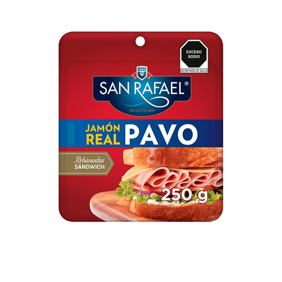 Imagen de Jamón real de pavo rebanado San Rafael 250g