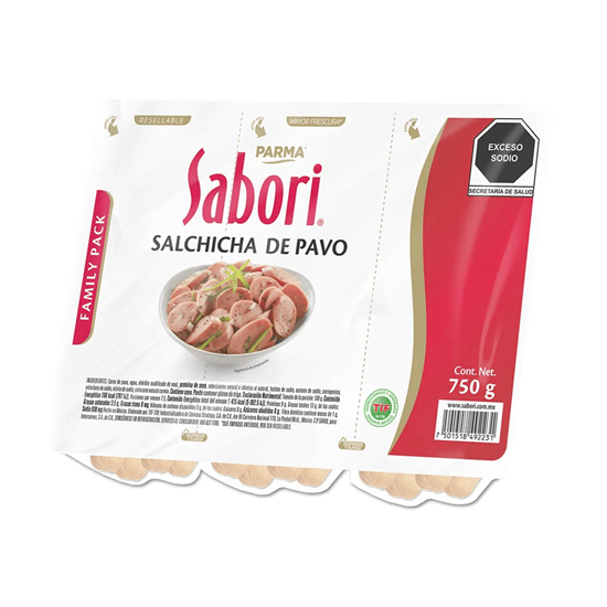 Imagen de Salchicha de pavo Parma Sabori 750g