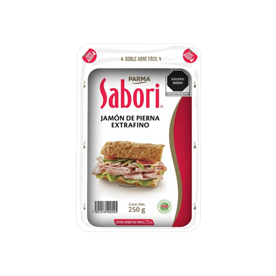 Imagen de Jamón de pierna extrafino en rebanadas Parma Sabori 250g