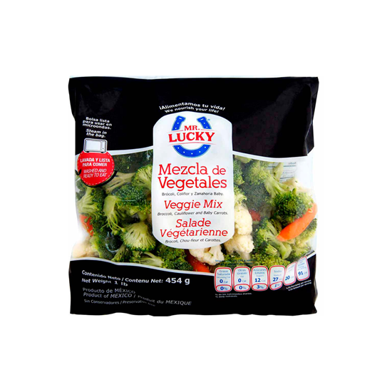 Imagen de Mezcla de vegetales lavados y listos para comer Mr. Lucky 454g