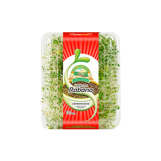 Imagen de Germinado de alfalfa con rábano San Francisco en domo de 200g