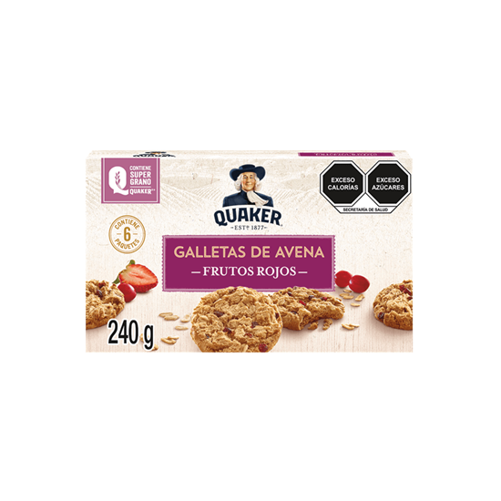 Imagen de Galletas de trigo y avena sabor frutos rojos Quaker 6 paquetes (240g)