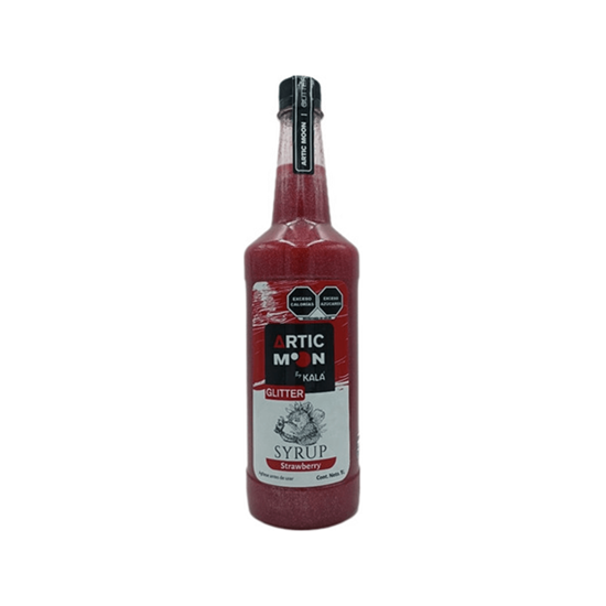 Imagen de Jarabe con glitter para bebidas sabor frutos rojos Kala Artic Moon 1L