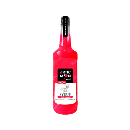 Imagen de Jarabe neón para bebidas sabor limón rosa Pink Lemon Kala Artic Moon 1L