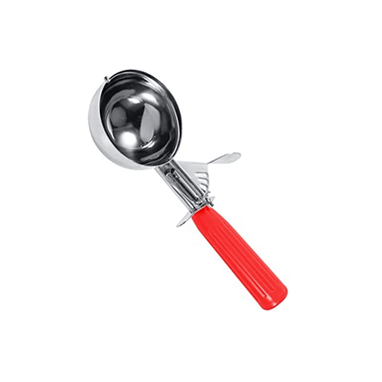 Imagen de Cuchara para helado redonda de acero inoxidable mediana (50mm de diámetro) roja Alegría