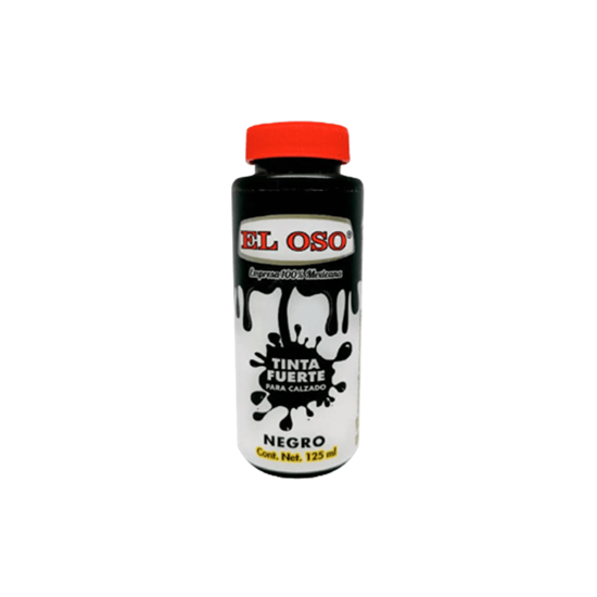 Imagen de Tinta fuerte para calzado color negro El Oso 125ml