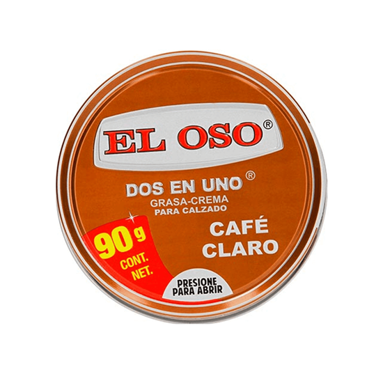 Imagen de Grasa-crema dos en uno para calzado color café claro El Oso 90g