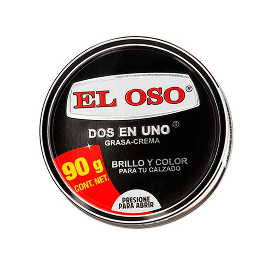 Imagen de Grasa-crema dos en uno para calzado color negro El Oso 90g