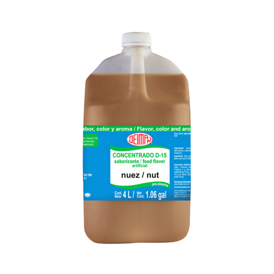 Imagen de Concentrado D-15 saborizante artificial para alimentos sabor, color y aroma a nuez Deiman 4L