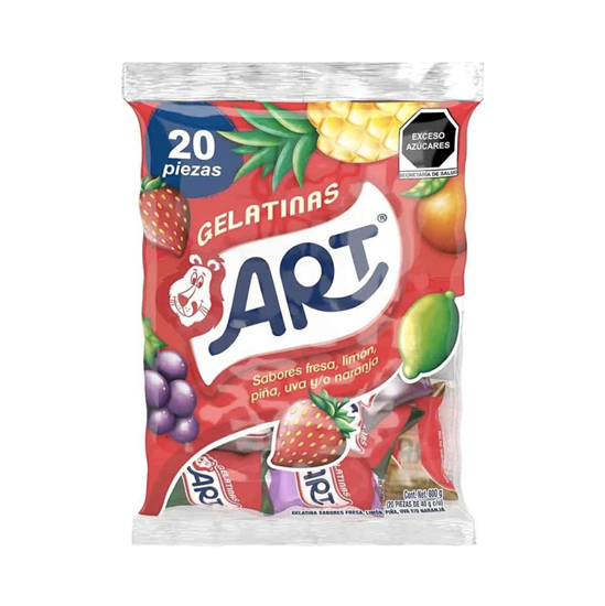 Imagen de Gelatinas de agua sabores surtidos ART 20 pzas de 40g c/u (800g)