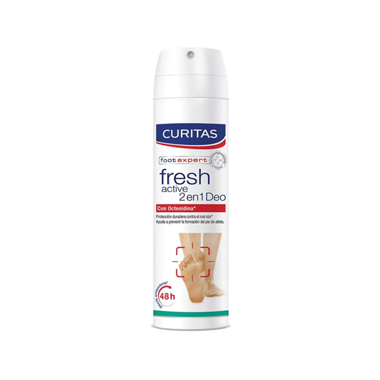 Imagen de Antitranspirante para pies Curitas foot expert fresh active 2 en 1 Deo con octenidina 150ml