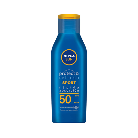 Imagen de Protector solar rápida absorción resistente al agua y al sudor Nivea Sun Protect & Refresh Sport FPS 50 200ml