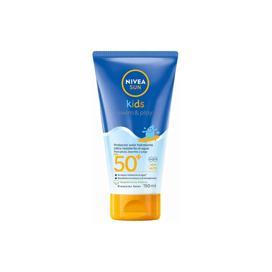 Imagen de Protector solar hidratante ultra resistente al agua Nivea Sun Kids Swim & Play FPS 50+ 150ml