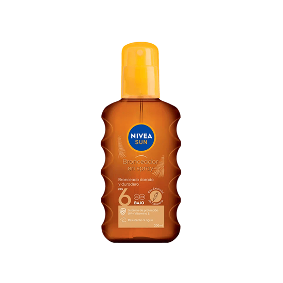 Imagen de Bronceador en spray resistente al agua Nivea Sun FPS 6 200ml