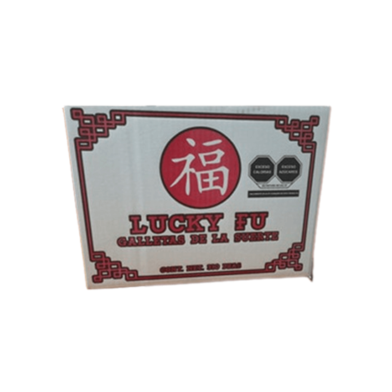 Imagen de Galletas de la suerte chinas Lucky Fu caja con 320 pzas