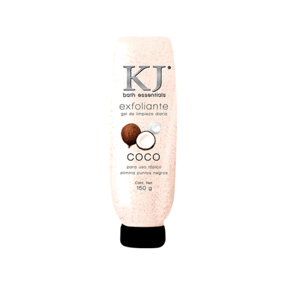 Imagen de Exfoliante gel facial y corporal para limpieza diaria con coco remueve puntos negros KJ Bath Essentials 150g