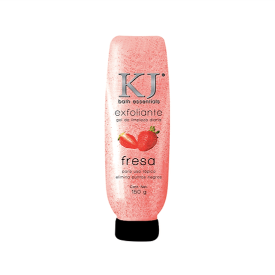 Imagen de Exfoliante gel facial y corporal para limpieza diaria con fresa remueve puntos negros KJ Bath Essentials 150g