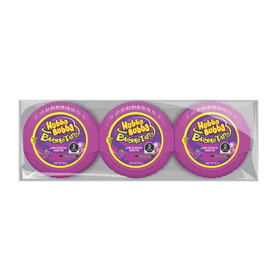 Imagen de Goma de mascar cinta sabor uva Hubba Bubba Blubble Tape 6 pzas de 56.7g c/u (340.2g)