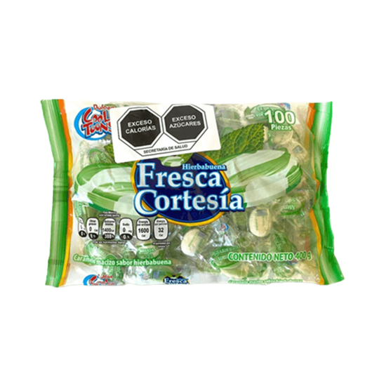 Imagen de Caramelo macizo sabor hierbabuena Dulces Cool Toons Fresca Cortesía 100 pzas (400g)