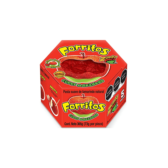 Imagen de Pasta de tamarindo para cubrir manzanas Zumba Pica Forritos 5 pzas de 73g c/u (365g)