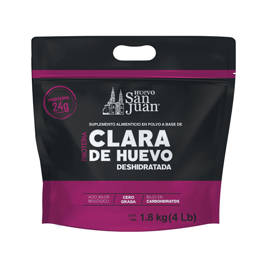 Imagen de Suplemento alimenticio a base de clara de huevo deshidratada sabor fresa San Juan Proteína 1.8kg
