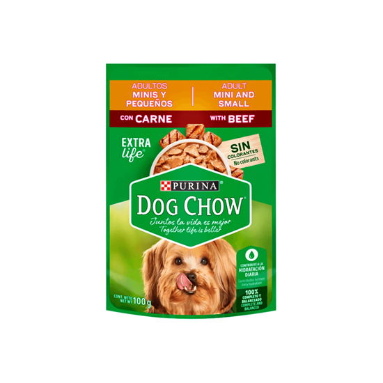 Imagen de Alimento húmedo para perro Purina Dog Chow adultos minis y pequeños con carne 100g