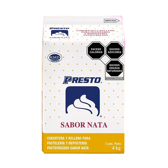 Imagen de Cobertura y relleno para pastelería y repostería sabor nata Presto 4kg