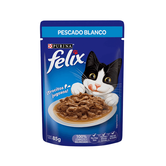 Imagen de Alimento húmedo para gato sabor pescado blanco Purina Felix sobre 85g