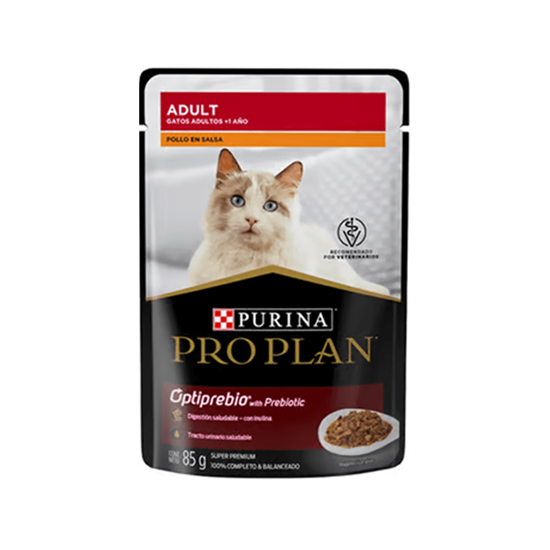 Imagen de Alimento húmedo premium para gato adulto sabor pollo en salsa Purina Pro Plan sobre 85g