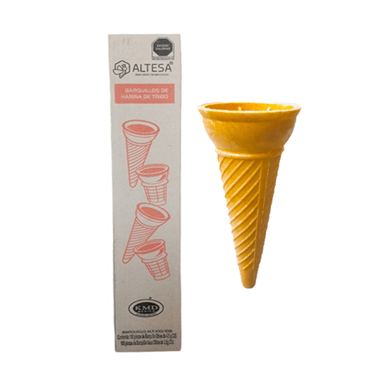 Imagen de Barquillo oblea cono No. 35 de harina de trigo para helado Altesa caja con 100 pzas de 4.5g c/u