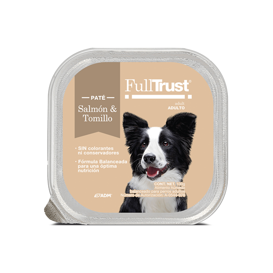 Imagen de Alimento húmedo para perros adultos paté sabor salmón & tomillo Full Trust 100g