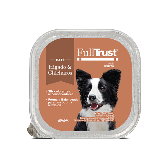 Imagen de Alimento húmedo para perros adultos paté sabor hígado & chícharos Full Trust 100g